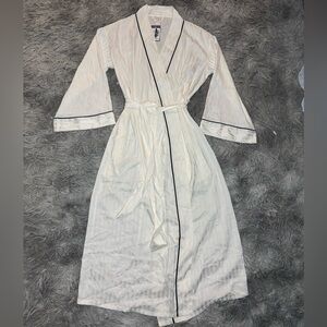 Auden White Robe with Black Piping